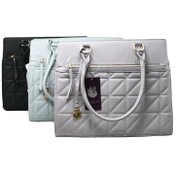 Wholesale - GLORIA VANDERBILT SATCHEL HANDBAG W/TOP ZIPPER 3-ASST BLK-DENIM-LILAC